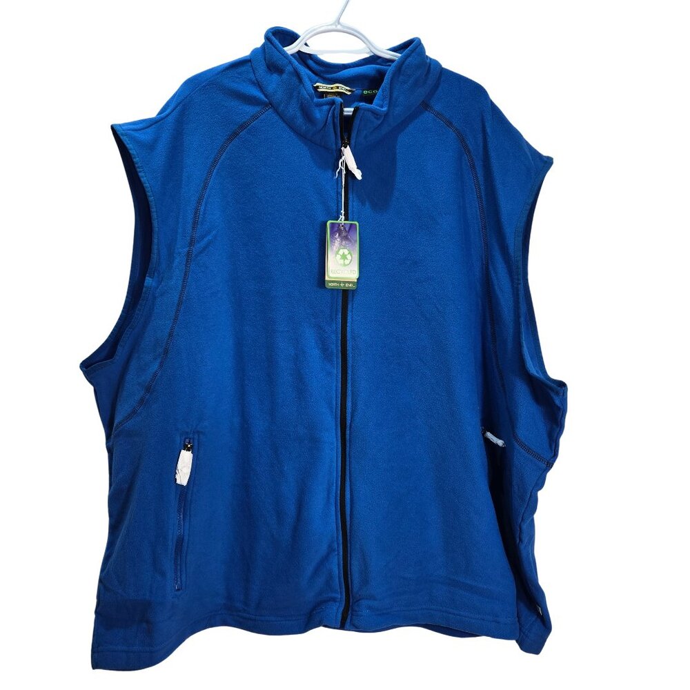 NWT | North End Blue Fleece Full-Zip Vest | Eco-Friendly | Size 5XL